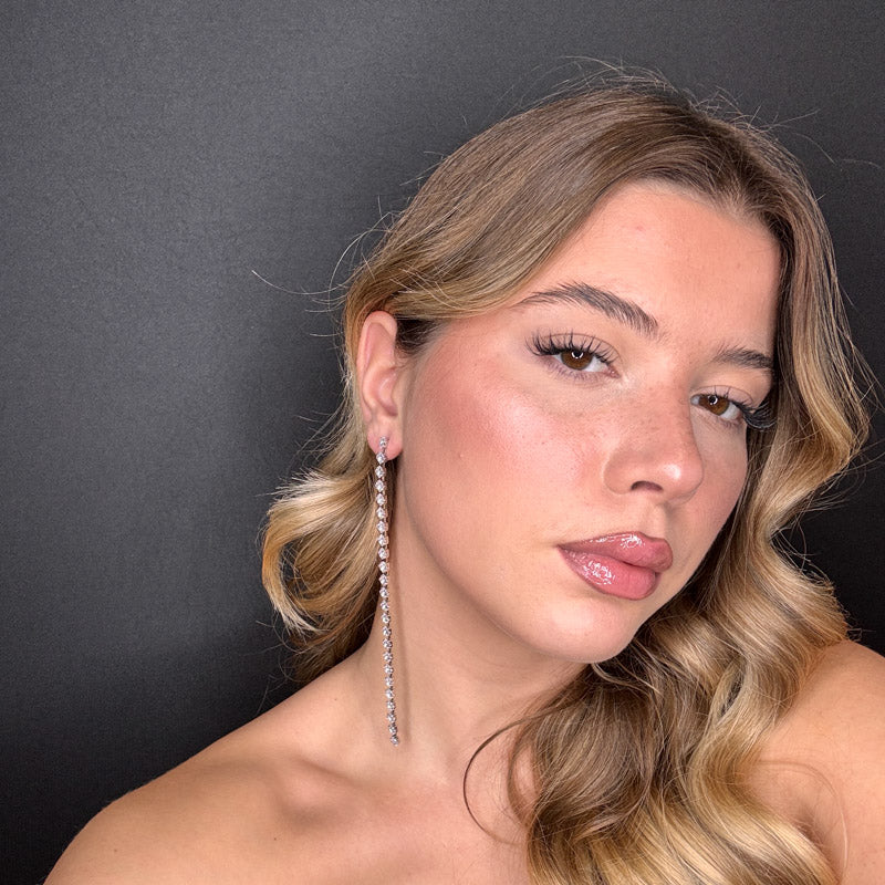 Palestro Milano Orecchini Catena di Pietre Brillanti