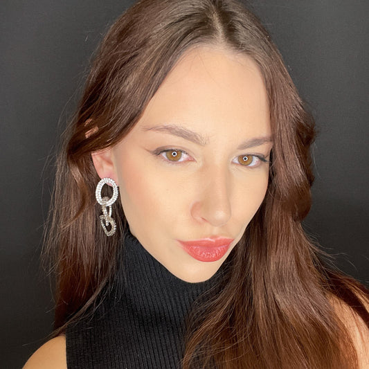 Palestro Milano Orecchini Catena di Zirconi