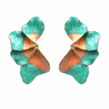 Palestro Milano Orecchini Celeste e Salmone Petali dalle Maldive