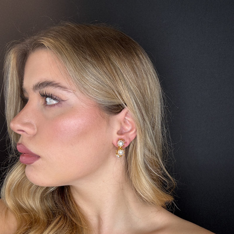 Palestro Milano Orecchini Cerchi di Perline - Mini