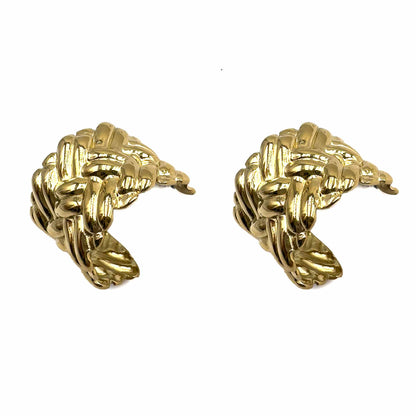 Palestro Milano Orecchini Cerchi Gold Plated Intreccio