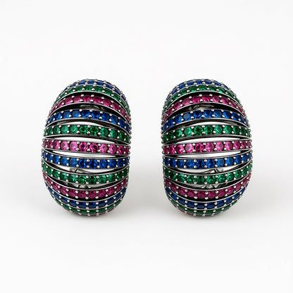 Palestro Milano Orecchini Cerchi preziosi bombati