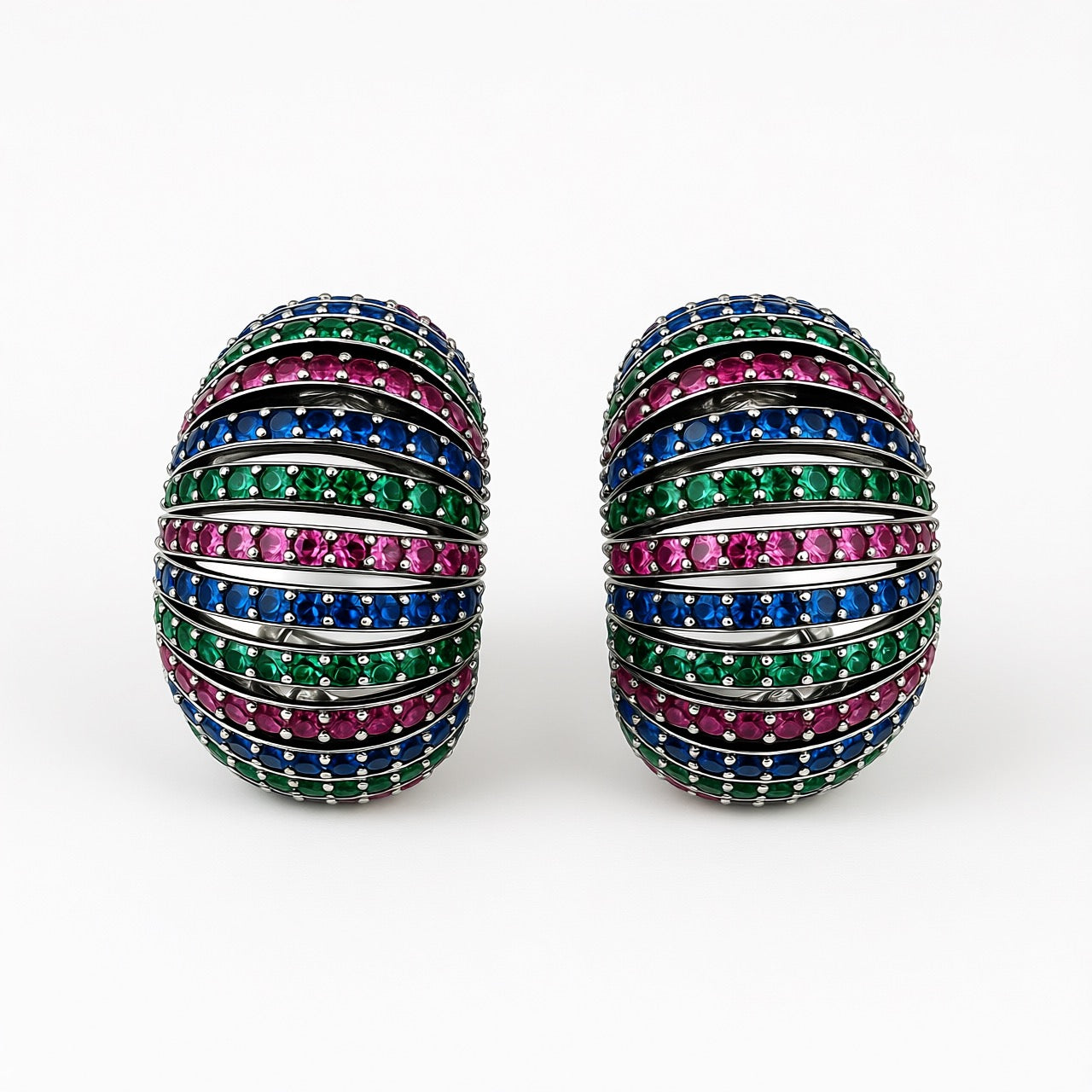 Palestro Milano Orecchini Cerchi preziosi bombati