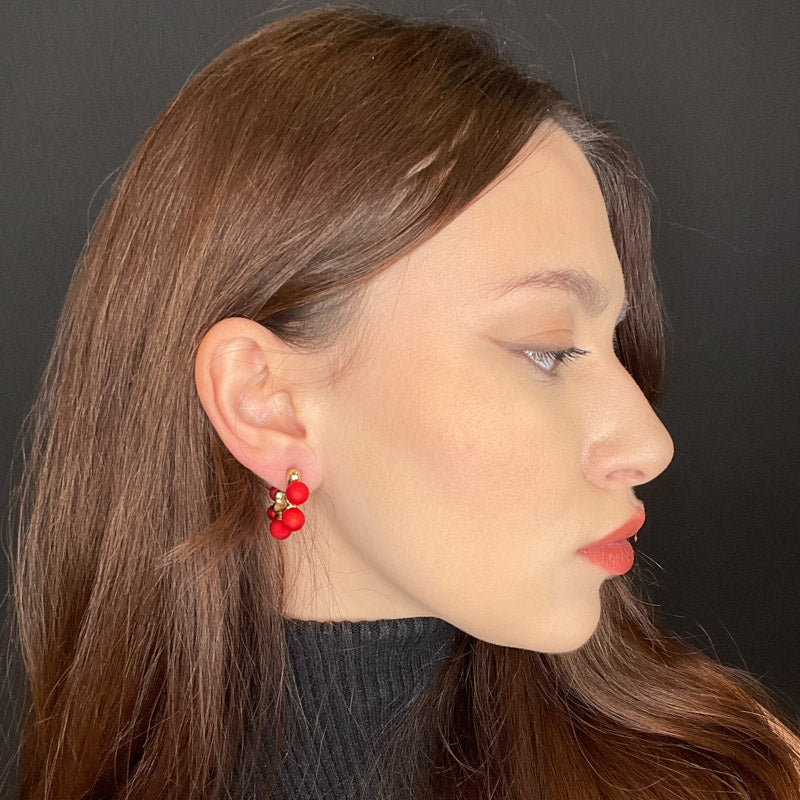 Palestro Milano Orecchini Cerchietti di perline