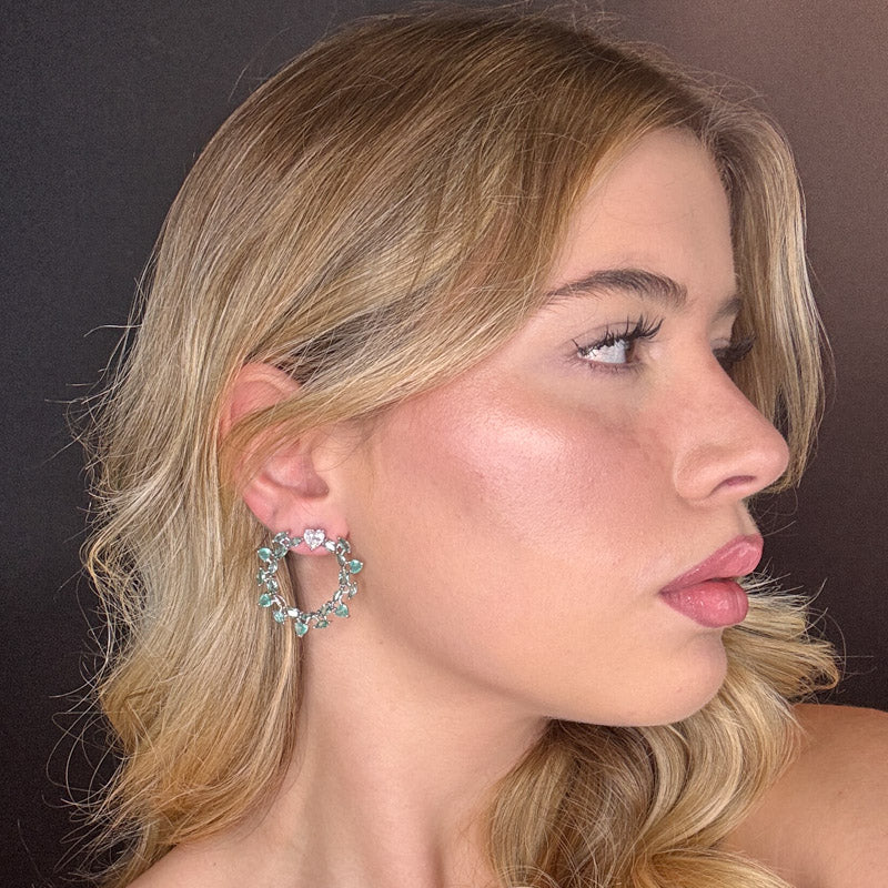 Palestro Milano Orecchini Cerchio celeste prezioso