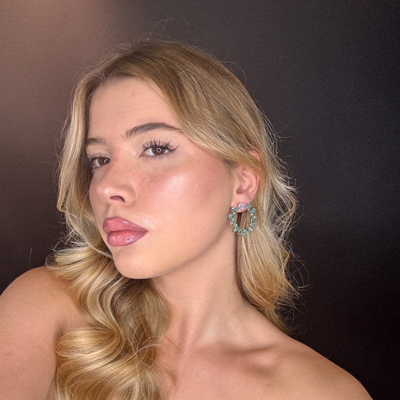 Palestro Milano Orecchini Cerchio celeste prezioso