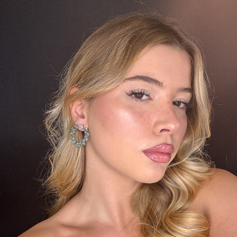 Palestro Milano Orecchini Cerchio celeste prezioso