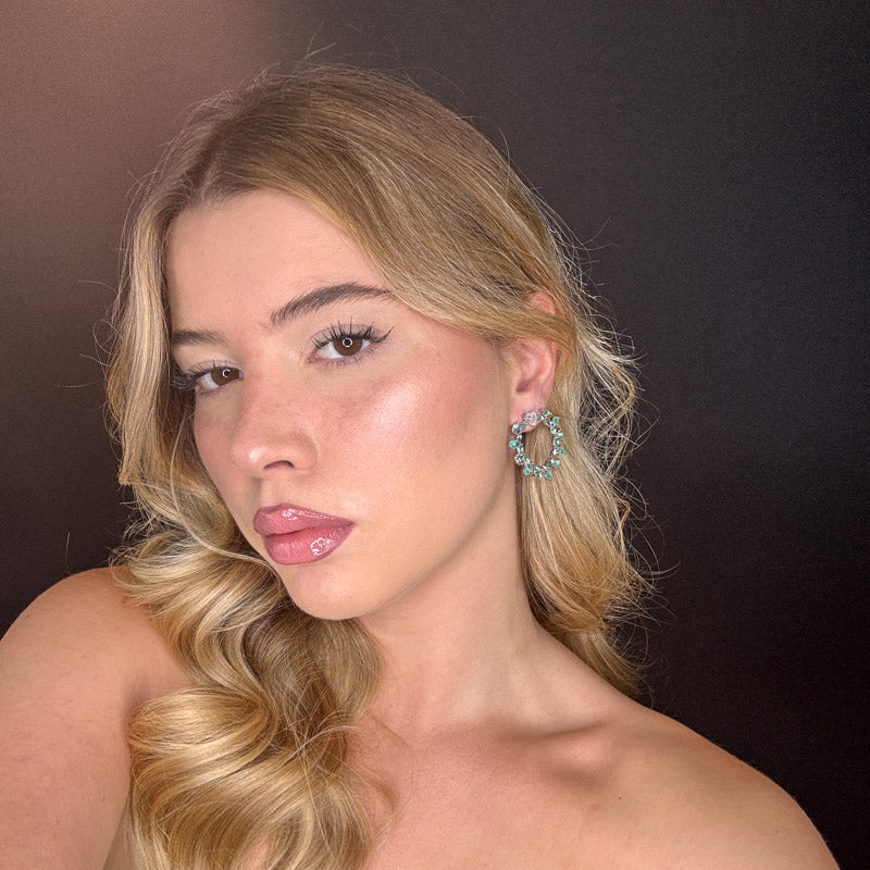 Palestro Milano Orecchini Cerchio celeste prezioso