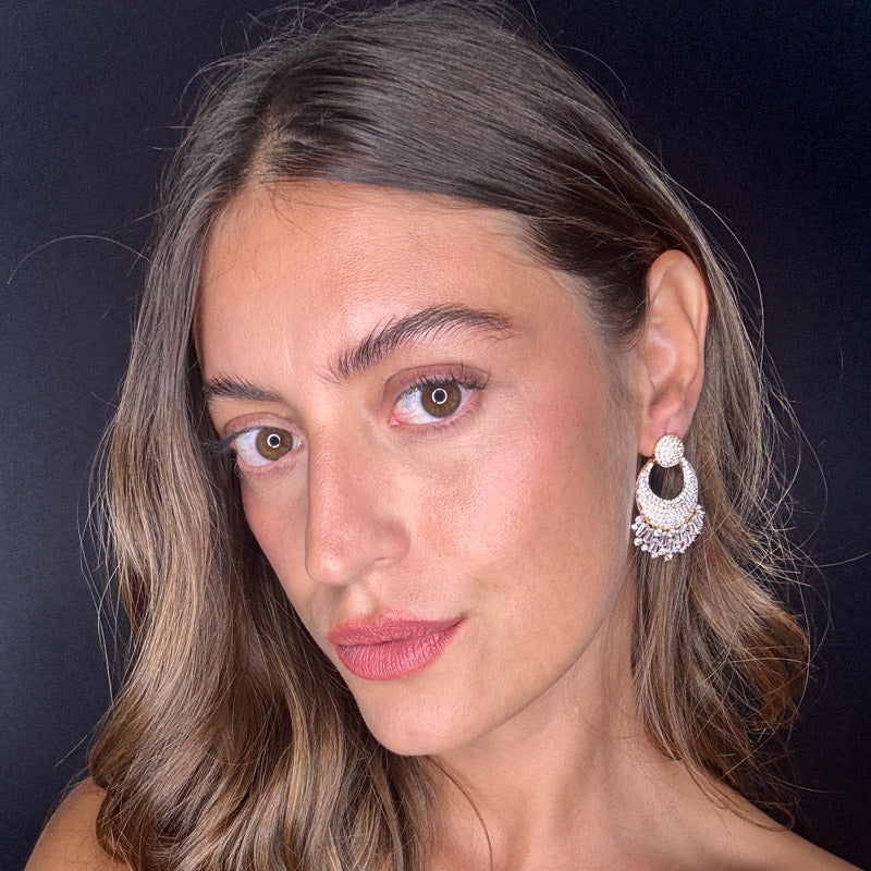 Palestro Milano Orecchini Cerchio di Pavè con Cristalli