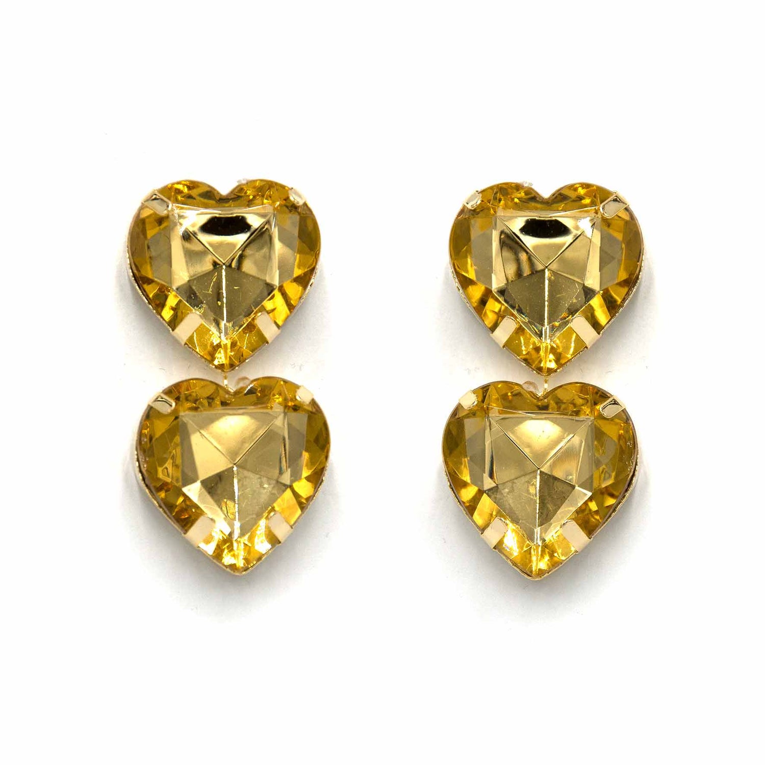 Palestro Milano Orecchini Champagne Doppio cuore