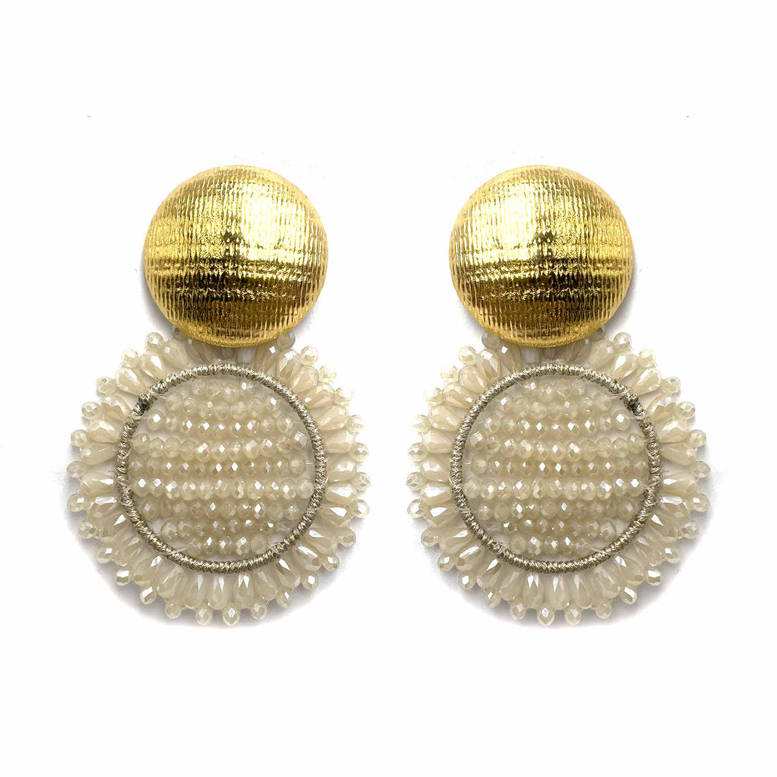 Palestro Milano Orecchini Champagne Macramè