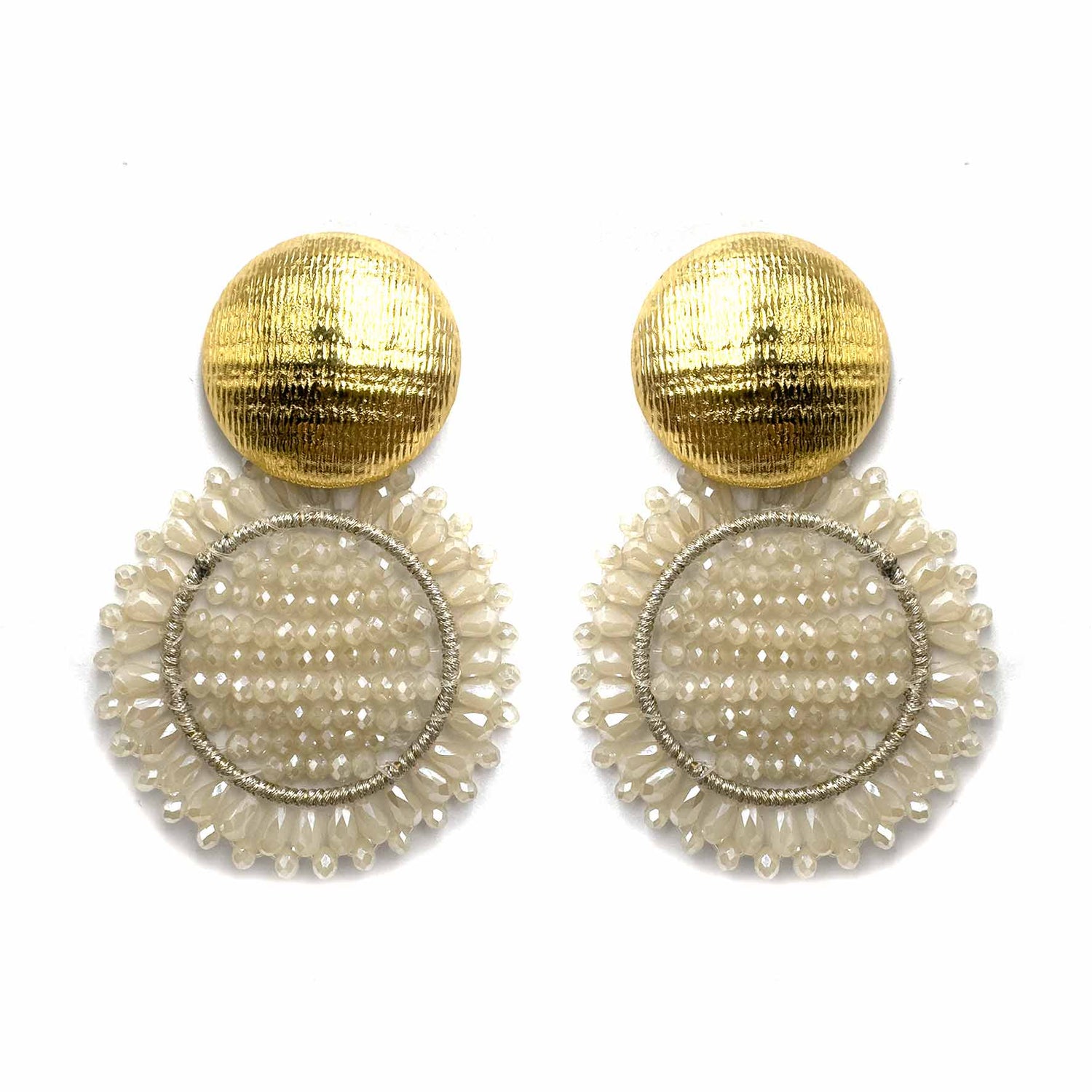 Palestro Milano Orecchini Champagne Macramè