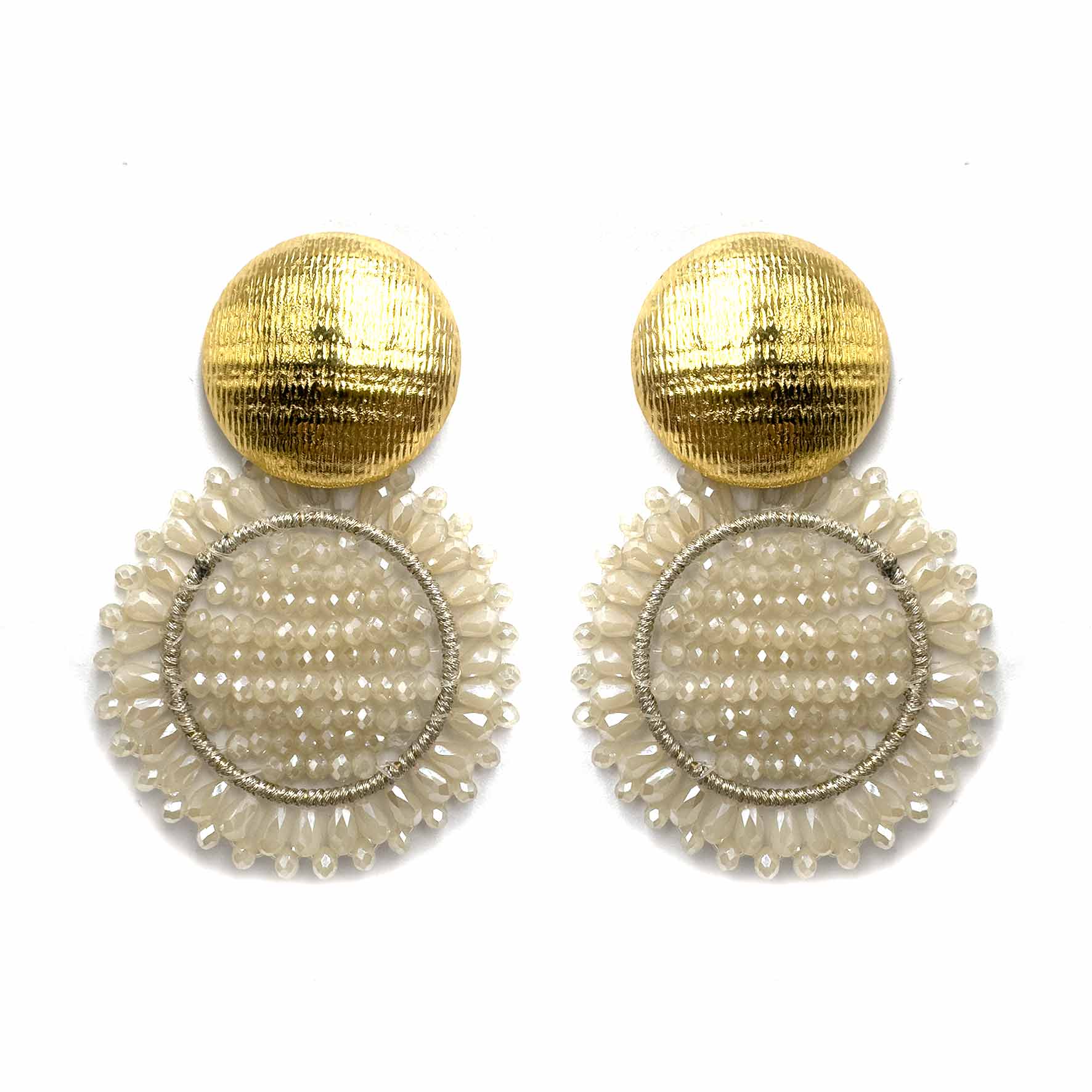 Palestro Milano Orecchini Champagne Macramè