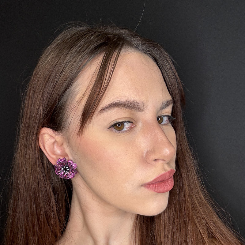 Palestro Milano Orecchini Ciclamino di pavè