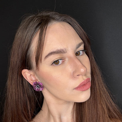 Palestro Milano Orecchini Ciclamino di pavè