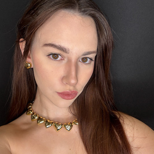 Palestro Milano Orecchini Collana cuoricini gold