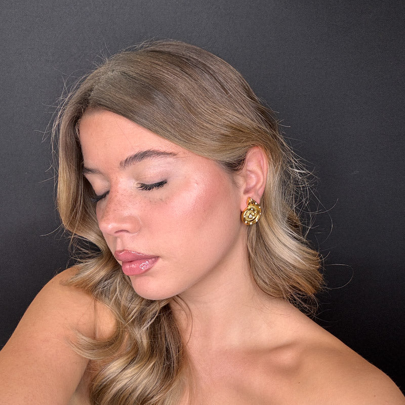 Palestro Milano Orecchini Conchiglie Gold con Zirconi