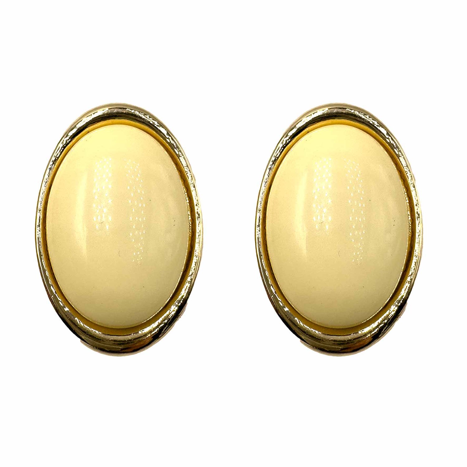 Palestro Milano Orecchini Crema Bottone Ovale