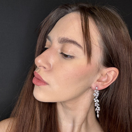 Palestro Milano Orecchini Cristalli a foglioline