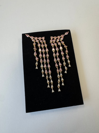 Palestro Milano Orecchini Cristalli pink pendenti