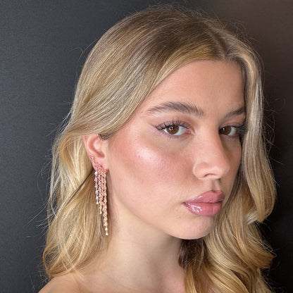 Palestro Milano Orecchini Cristalli pink pendenti
