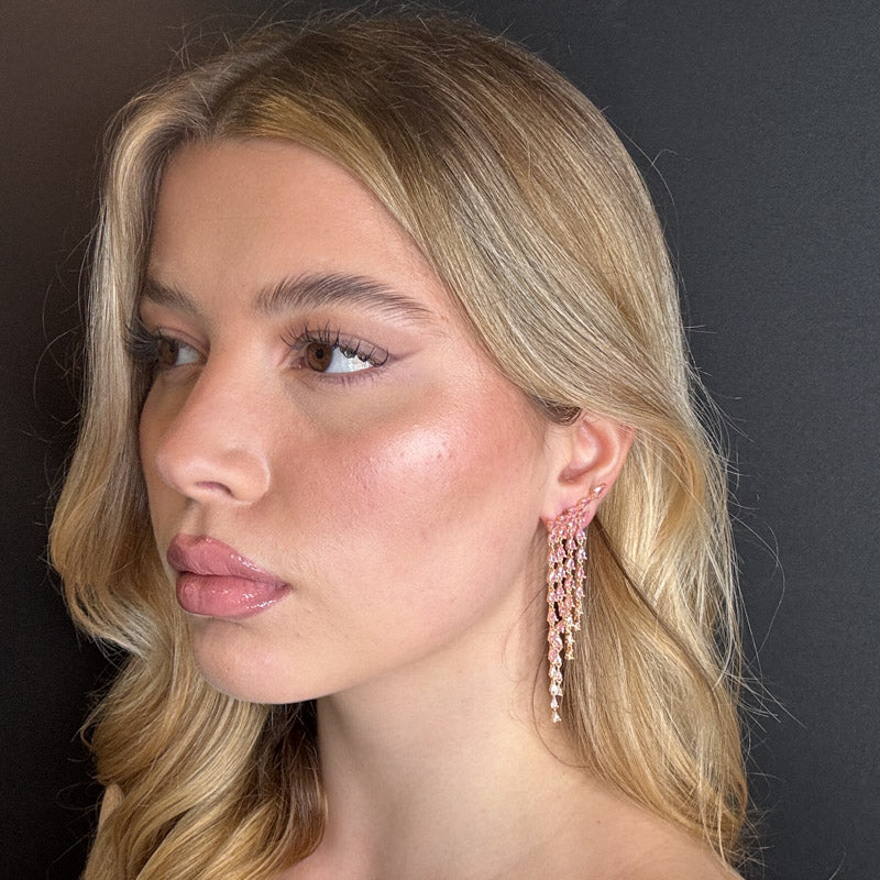 Palestro Milano Orecchini Cristalli pink pendenti