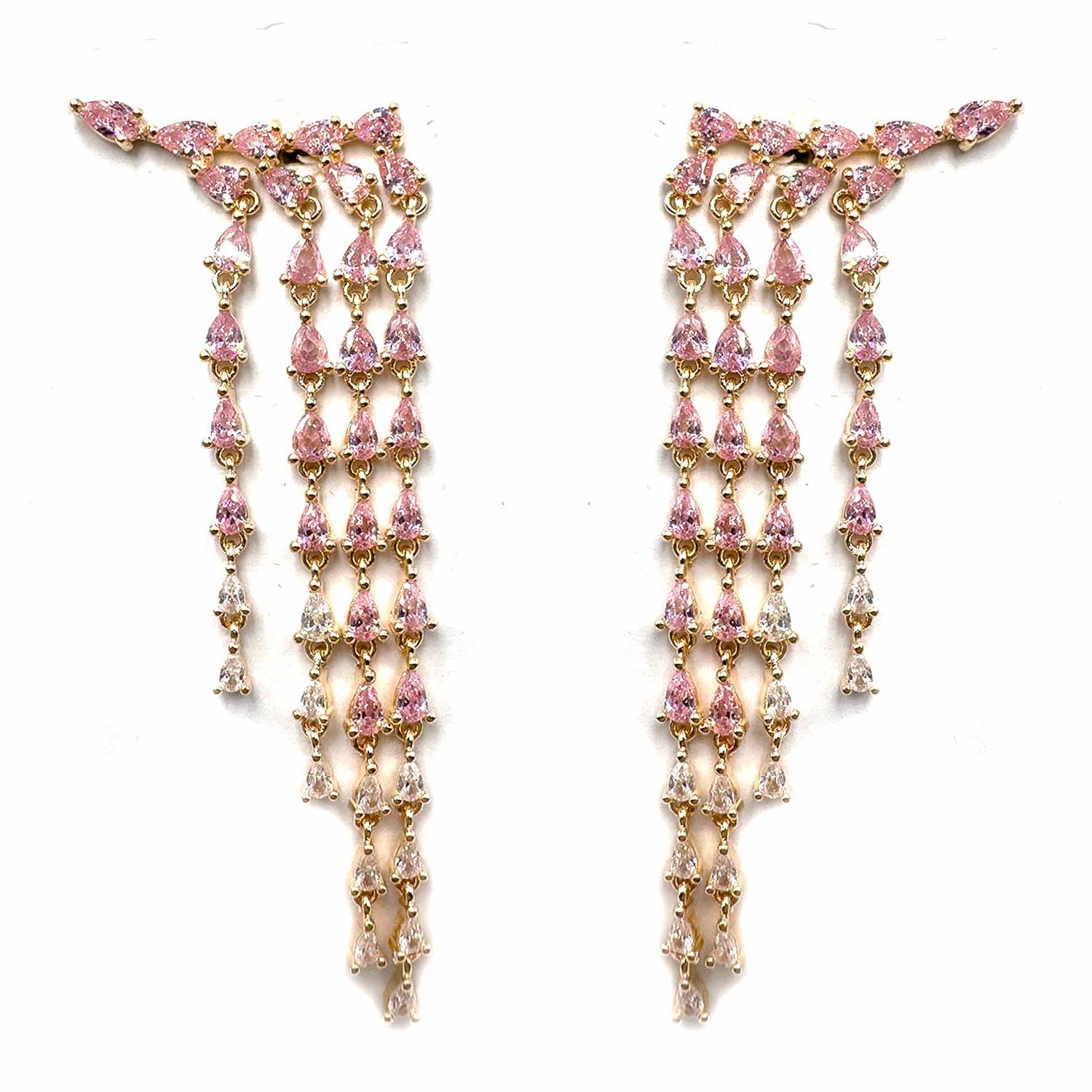 Palestro Milano Orecchini Cristalli pink pendenti