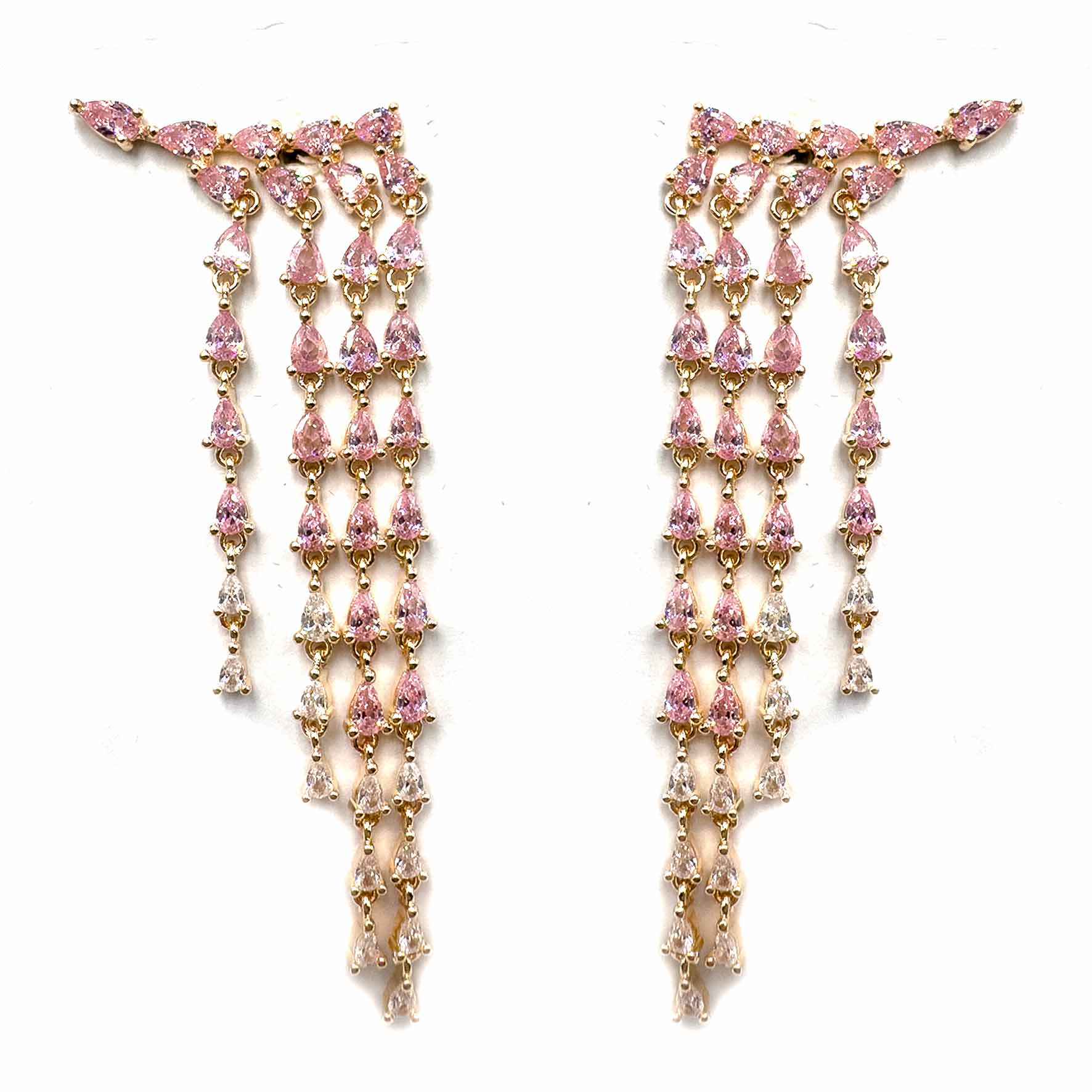 Palestro Milano Orecchini Cristalli pink pendenti