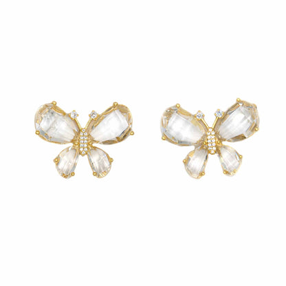 Palestro Milano Orecchini Cristallo base gold Farfalle di Cristallo