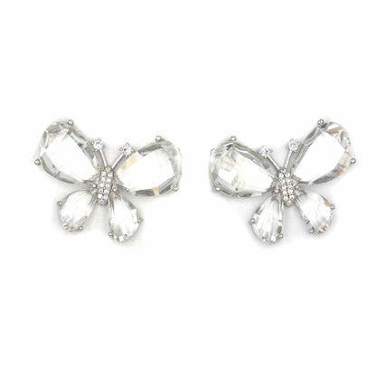 Palestro Milano Orecchini Cristallo base silver Farfalle di Cristallo
