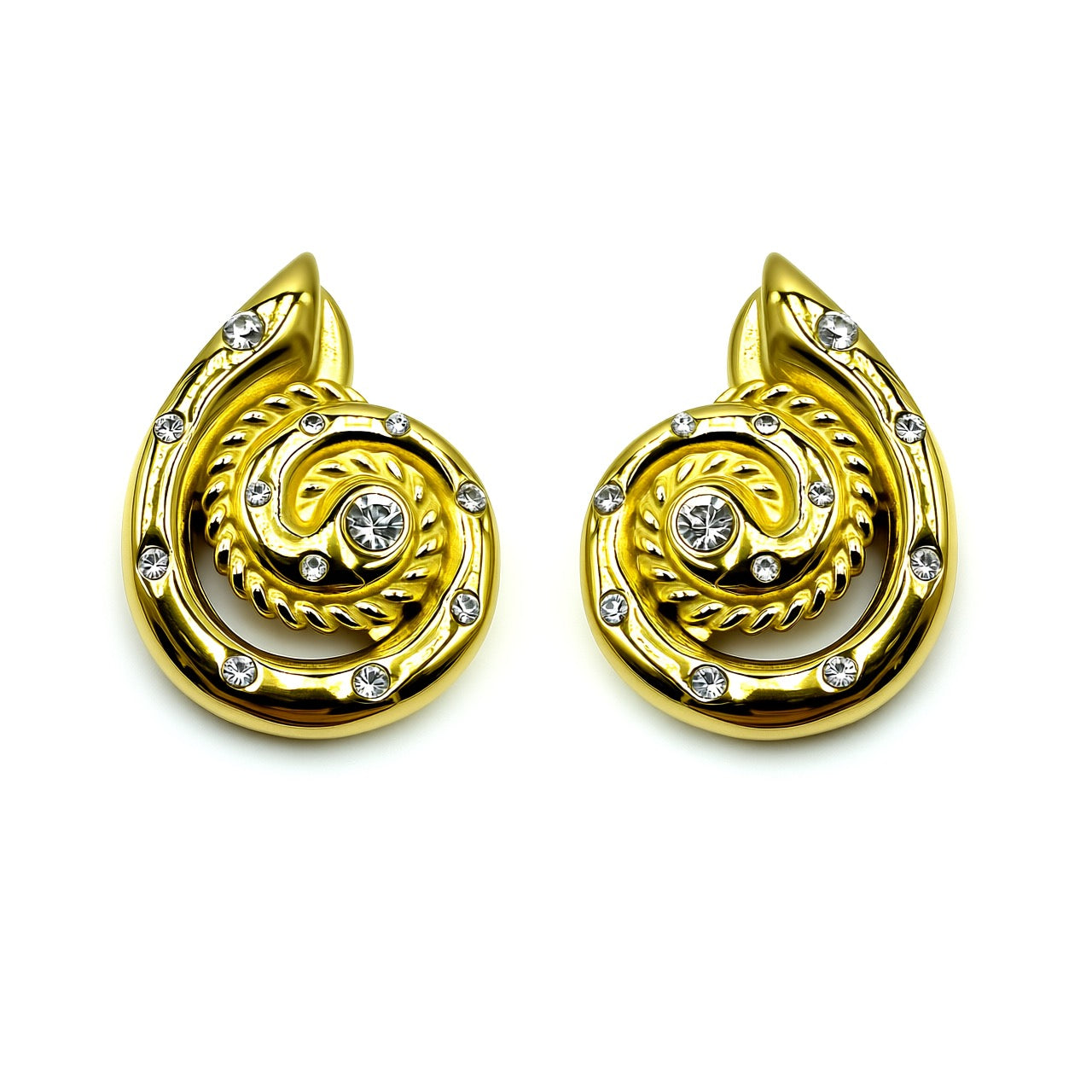 Palestro Milano Orecchini Cristallo Conchiglie Gold con Zirconi