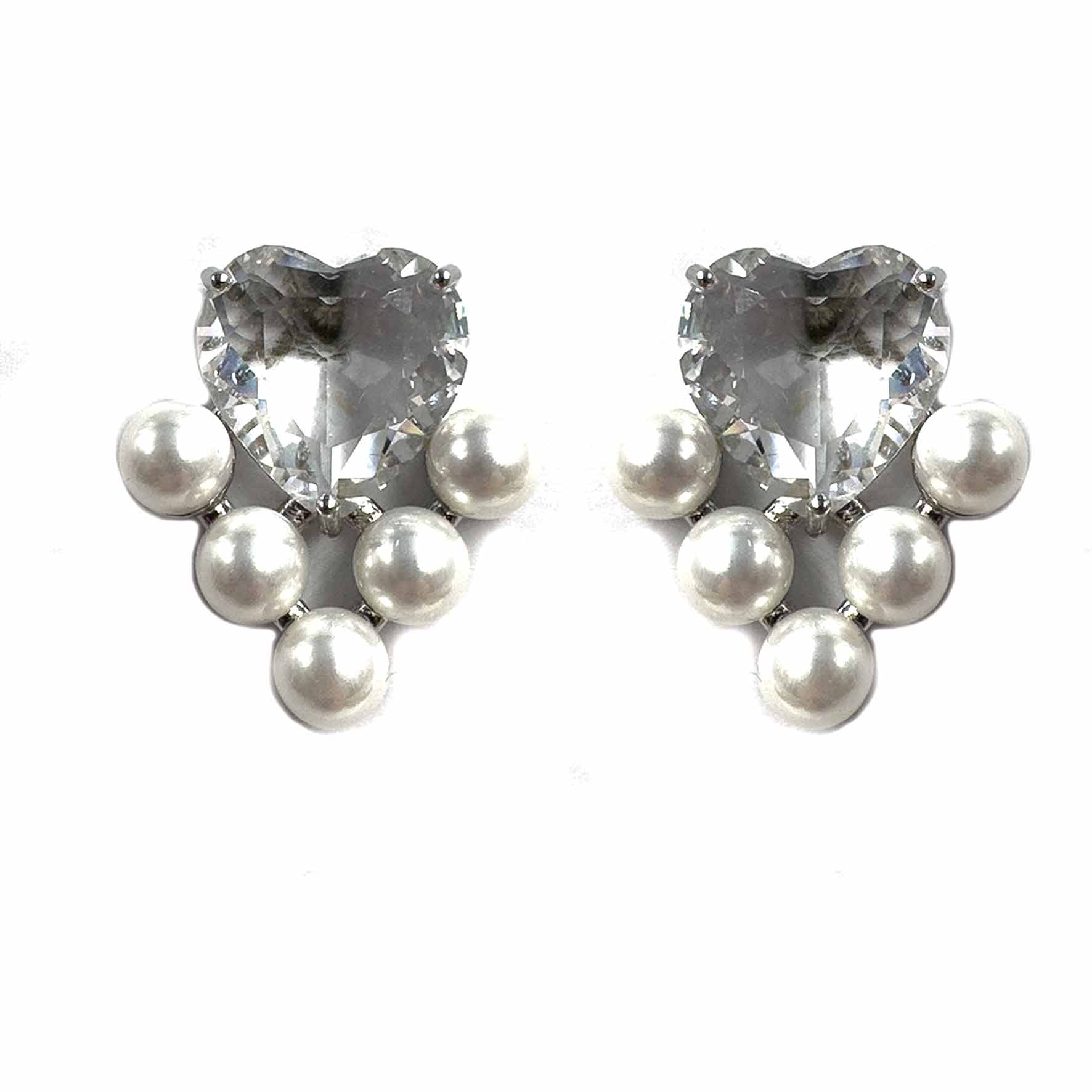 Palestro Milano Orecchini Cristallo Cuore Vitreo