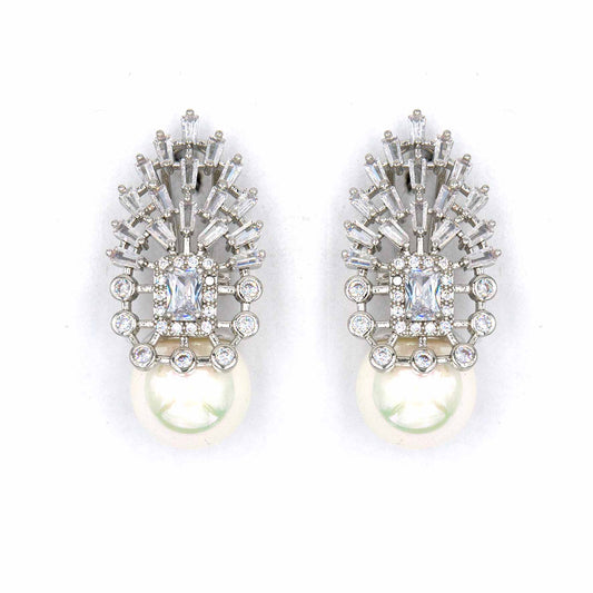 Palestro Milano Orecchini Cristallo Trionfo di zirconi con perla