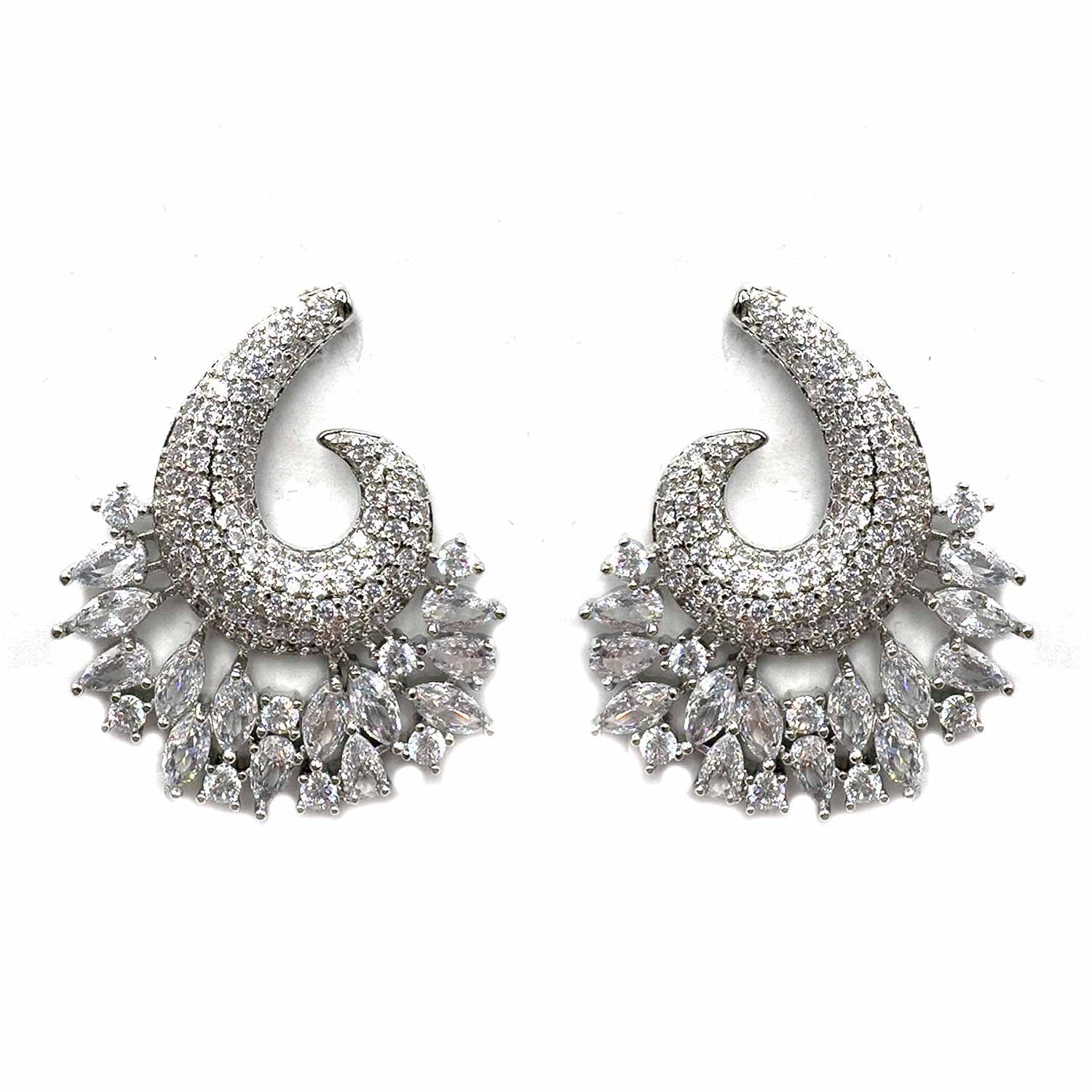 Palestro Milano Orecchini Cristallo Virgola di pavè con cristalli