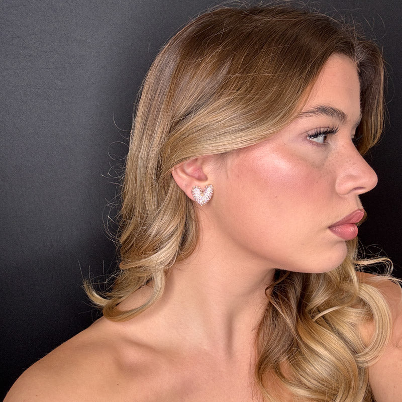 Palestro Milano Orecchini Cuore di Pavè