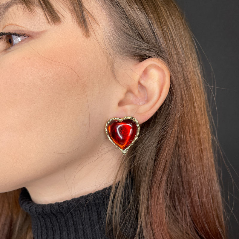 Palestro Milano Orecchini Cuore rosso