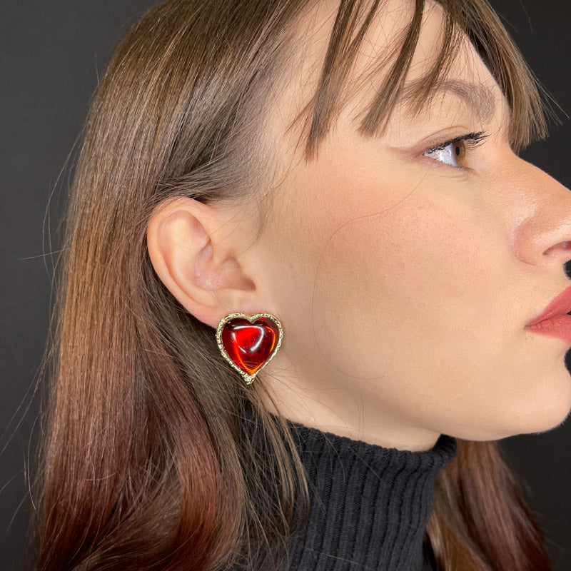 Palestro Milano Orecchini Cuore rosso