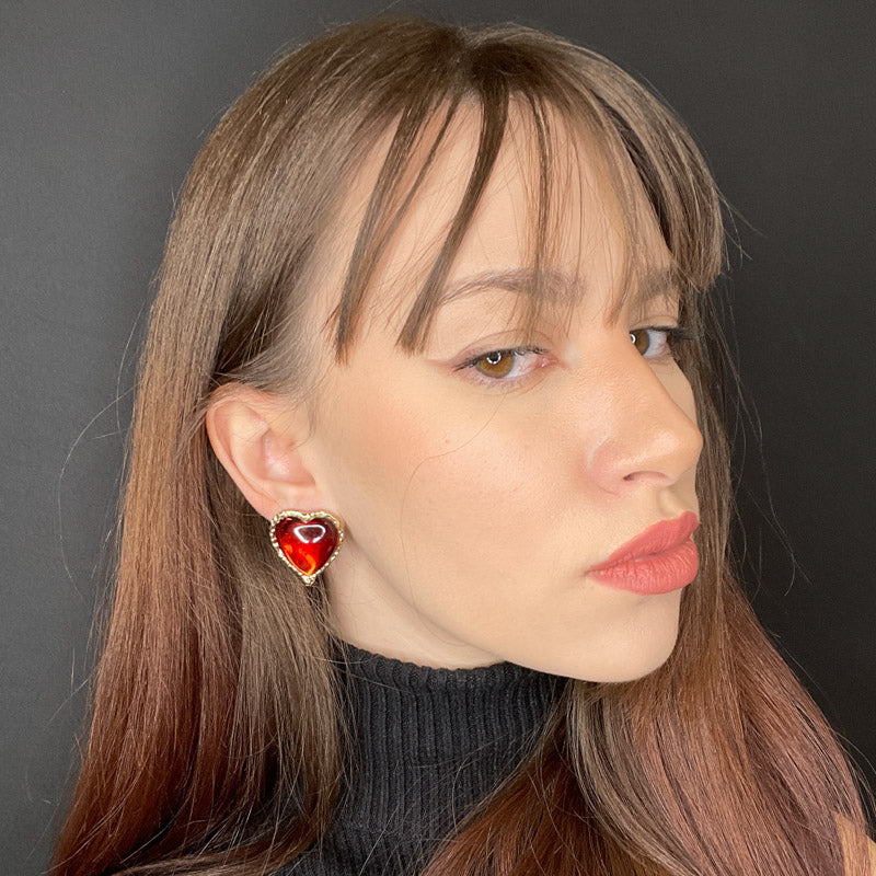Palestro Milano Orecchini Cuore rosso