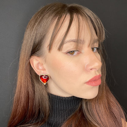 Palestro Milano Orecchini Cuore rosso