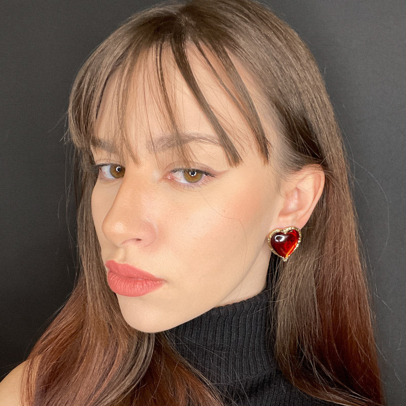 Palestro Milano Orecchini Cuore rosso
