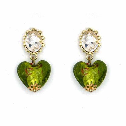 Palestro Milano Orecchini Cuore verde Cuoricino pendente