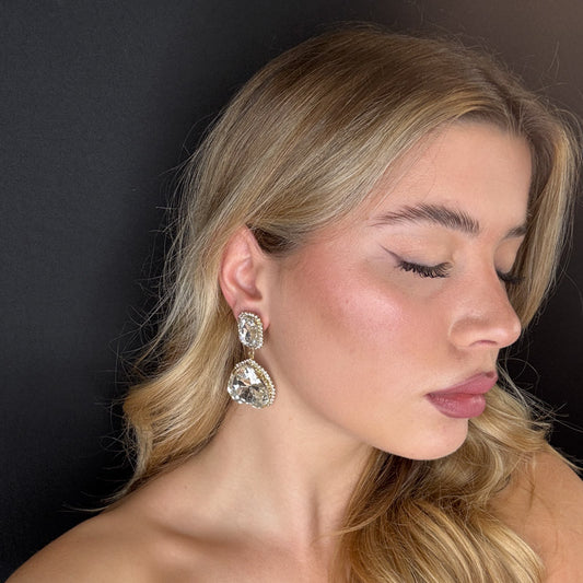 Palestro Milano Orecchini Cuori di pietra cristallo