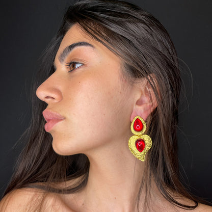 Palestro Milano Orecchini Cuoricino Gold