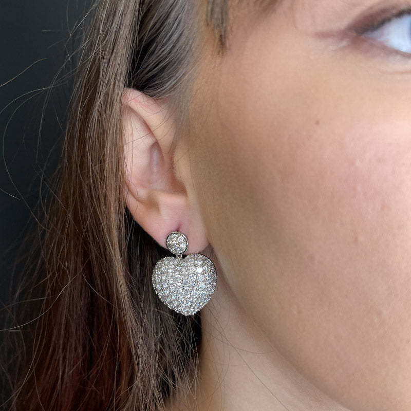 Palestro Milano Orecchini Cuoricino pavè