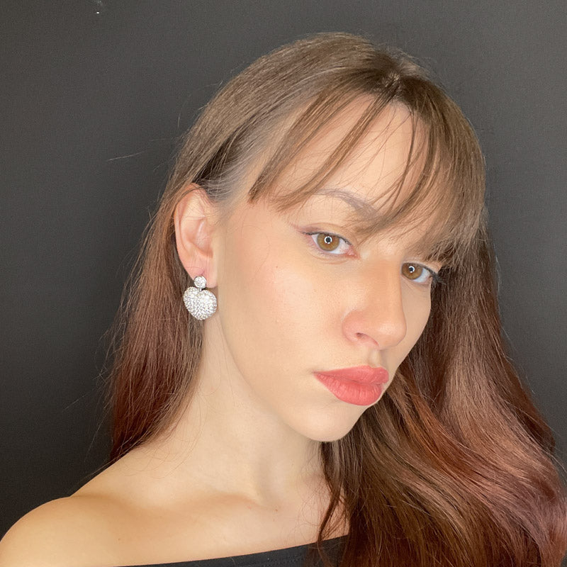 Palestro Milano Orecchini Cuoricino pavè