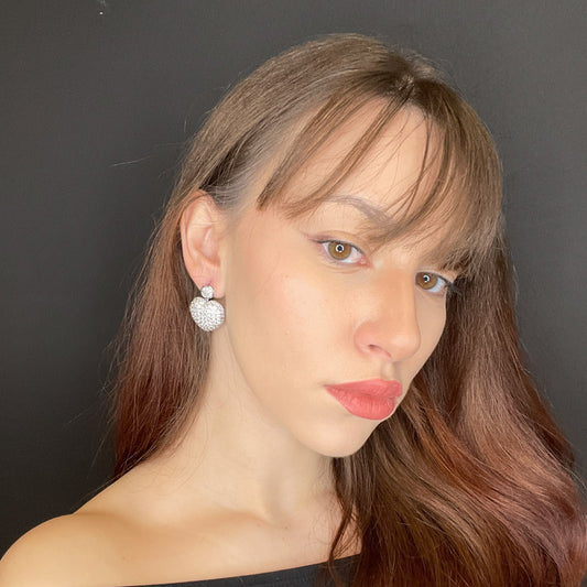 Palestro Milano Orecchini Cuoricino pavè