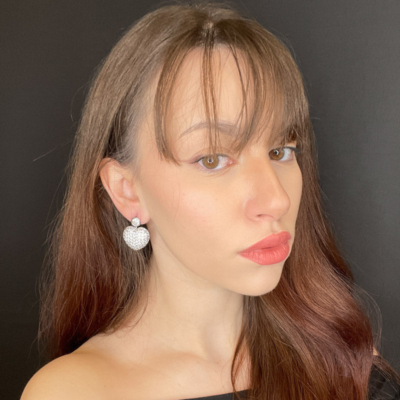 Palestro Milano Orecchini Cuoricino pavè