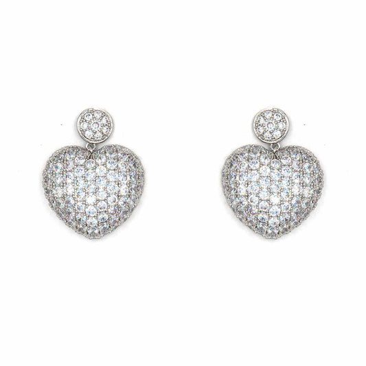 Palestro Milano Orecchini Cuoricino pavè