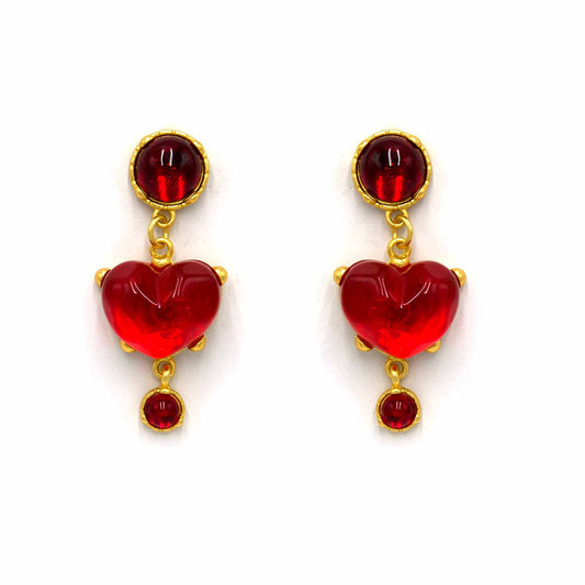 Palestro Milano Orecchini Cuoricino rosso