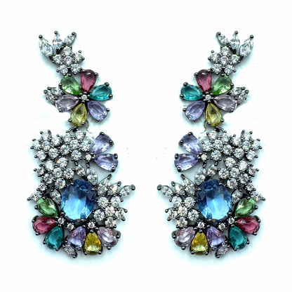 Palestro Milano Orecchini Dark - Blu Violet Trionfo di Fiori - new version